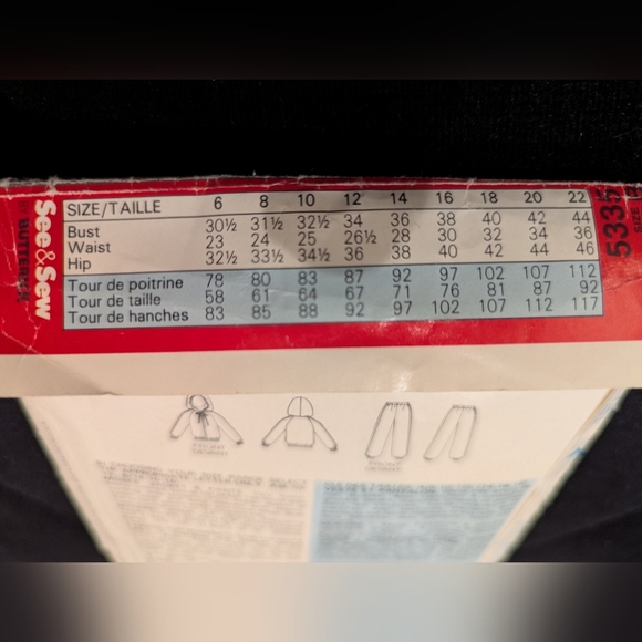 80's Womens Track Suit sewing pattern See & Sew 5335 by Butterick  - Picture 10 of 15